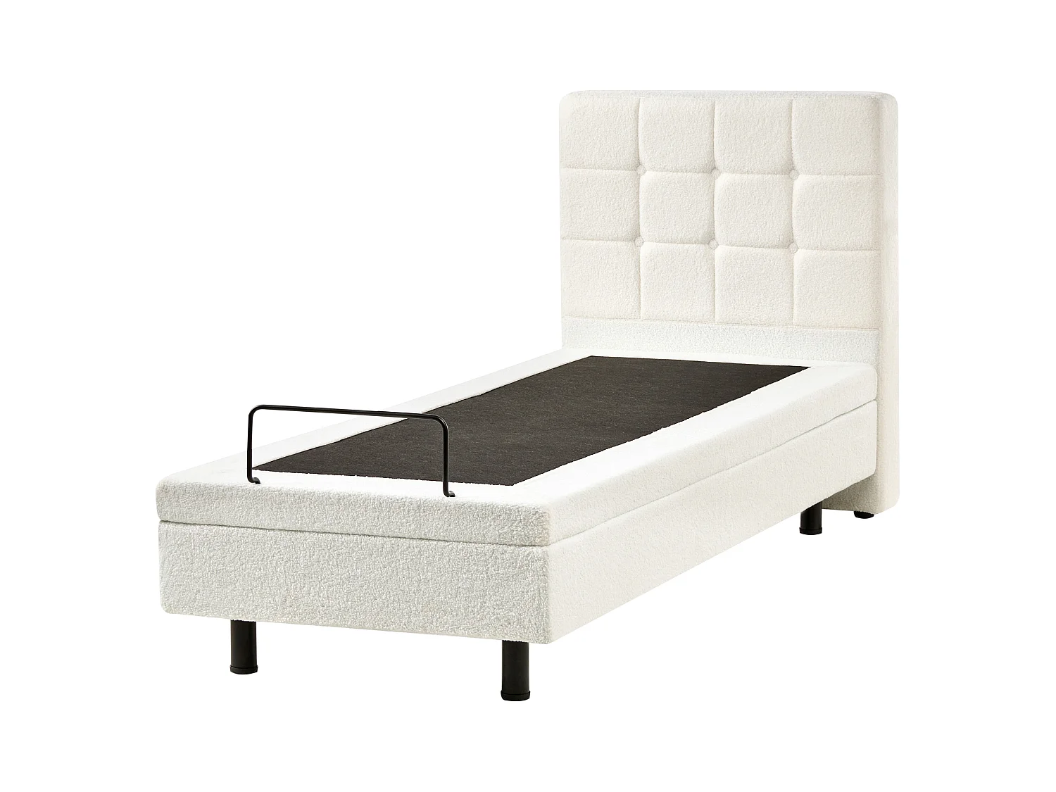 Lit réglable Bouclé DUKE 80 x 200 cm Blanc cassé