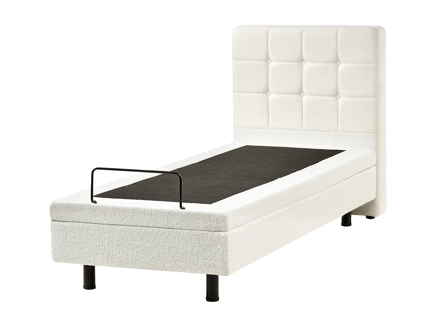 Lit réglable Bouclé DUKE 80 x 200 cm Blanc cassé