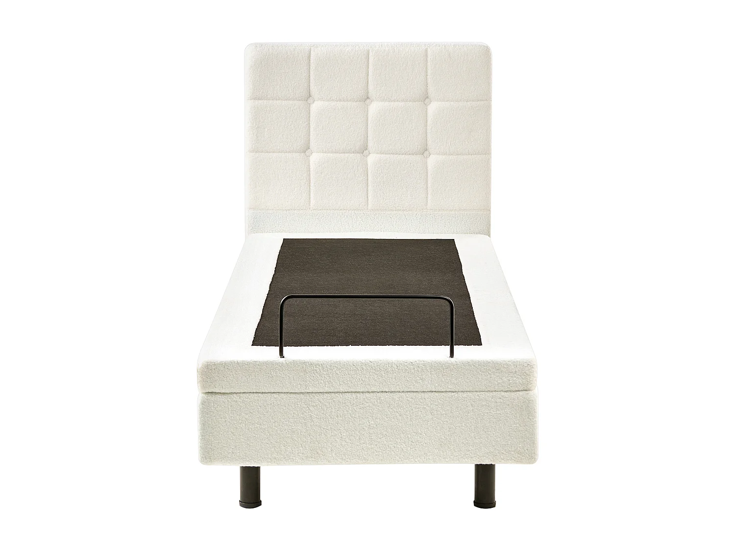 Lit réglable Bouclé DUKE 80 x 200 cm Blanc cassé