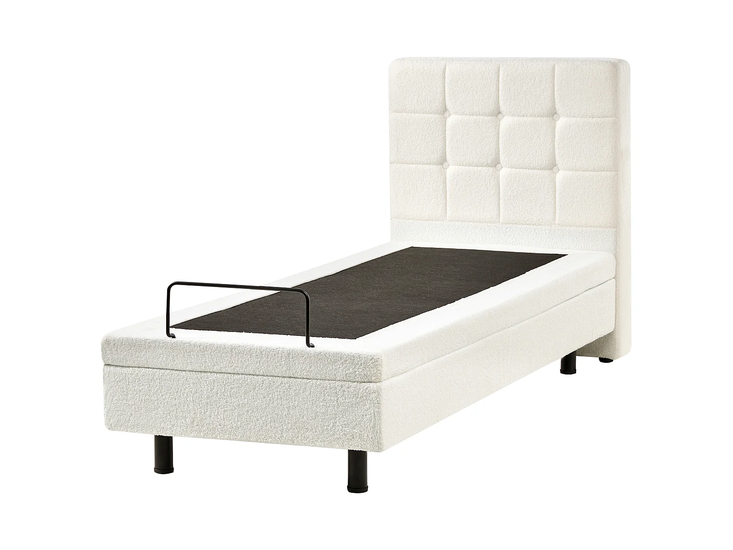 Lit réglable Bouclé DUKE 80 x 200 cm Blanc cassé