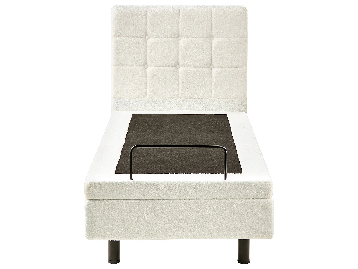Lit réglable Bouclé DUKE 80 x 200 cm Blanc cassé