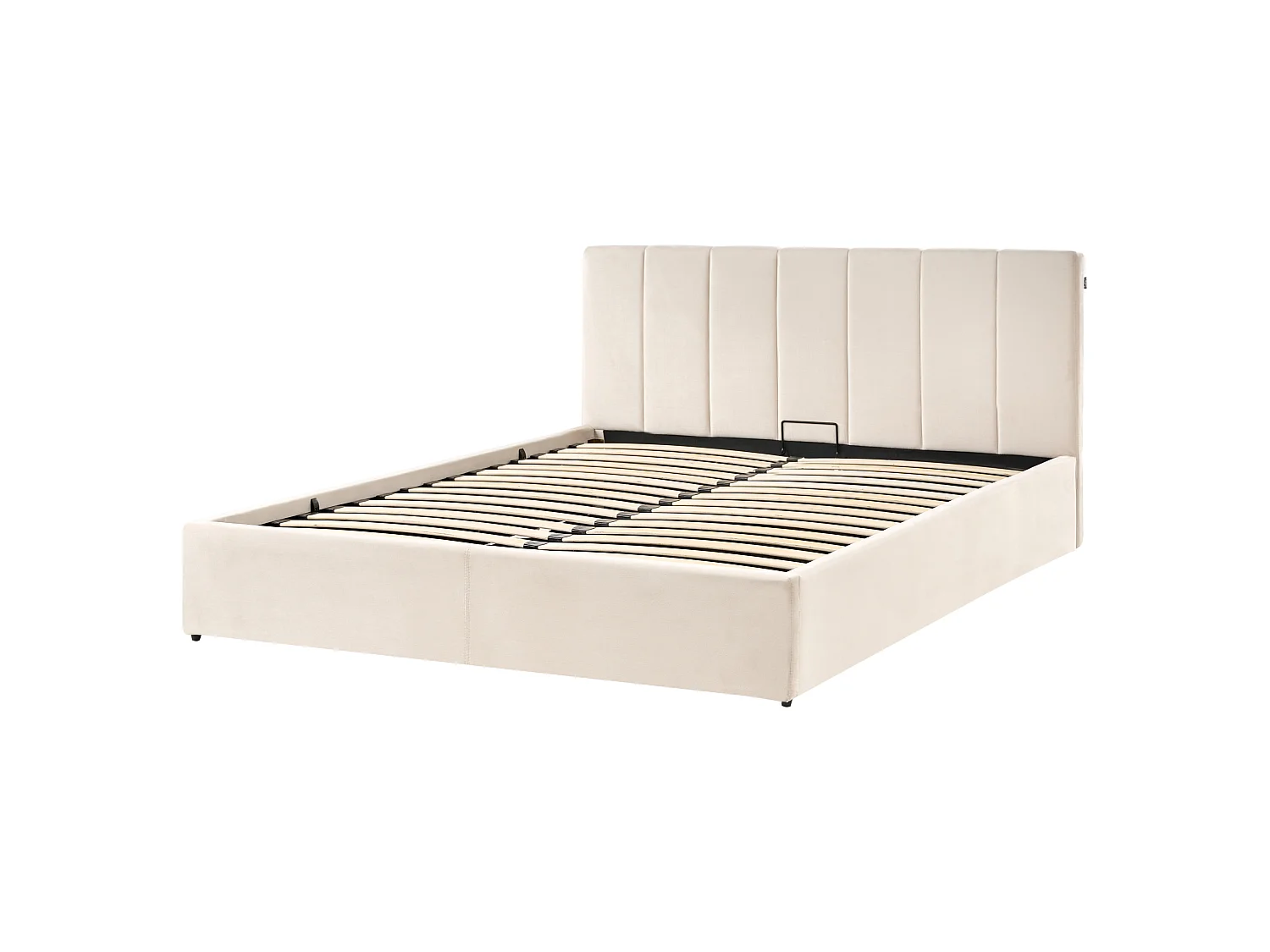 Lit ottoman DREUX Velours Beige clair 160 x 200 cm