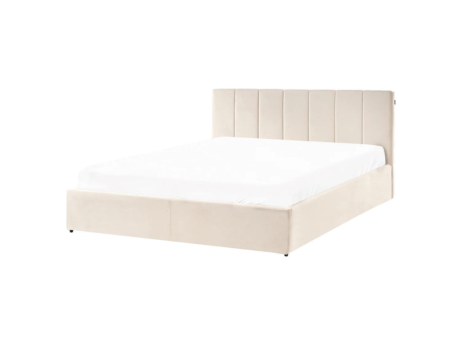 Lit ottoman DREUX Velours Beige clair 160 x 200 cm