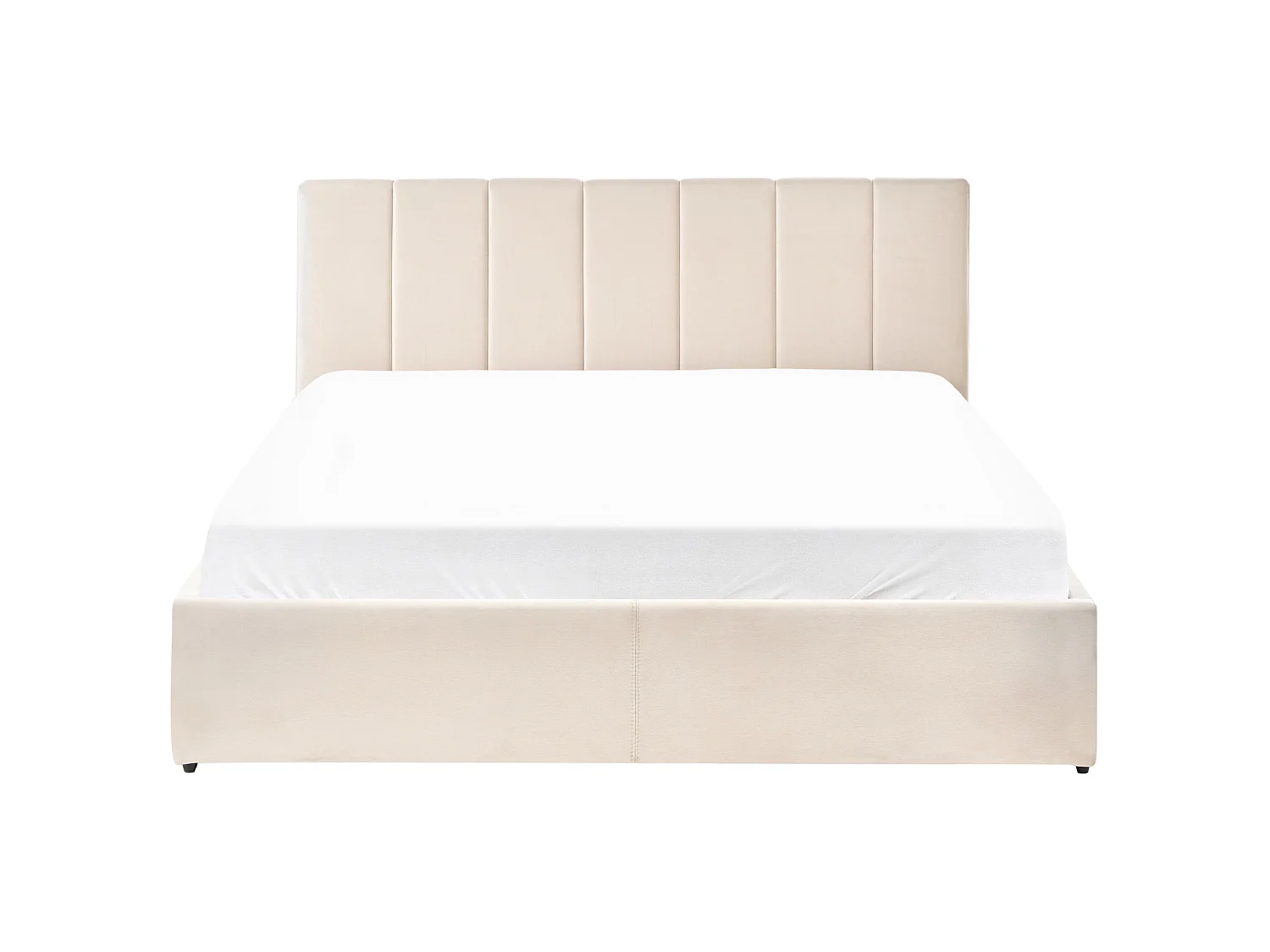 Lit ottoman DREUX Velours Beige clair 160 x 200 cm