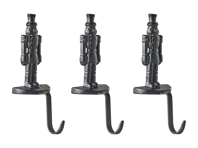 Lot de 3 supports pour chaussettes de Noël KAJAANI Casse-noisette 21 cm Noir