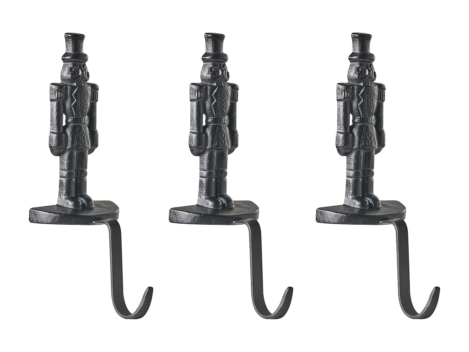 Lot de 3 supports pour chaussettes de Noël KAJAANI Casse-noisette 21 cm Noir