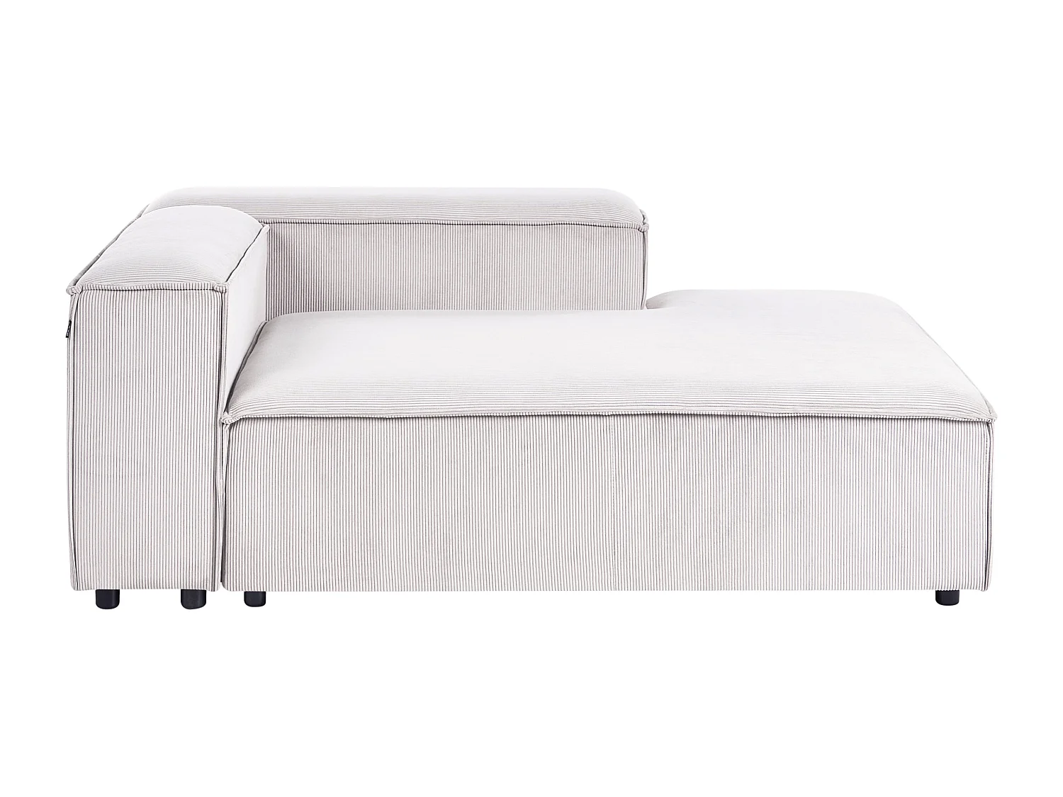 Canapé d'angle modulable 3 places ARDAL Velours côtelé Blanc cassé Côté droite