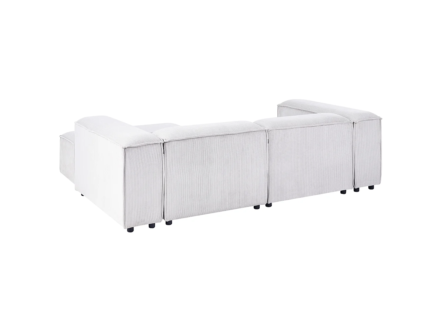 Modular Corner Sofa 3 Seater ARDAL Left Hand Off-White Corduroy with Ottoman