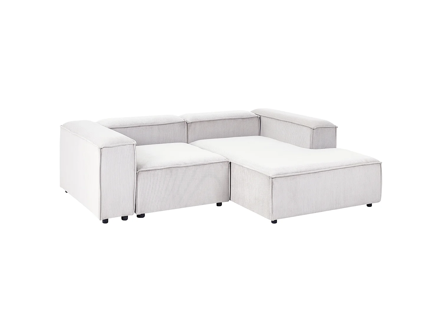 Modular Corner Sofa 3 Seater ARDAL Left Hand Off-White Corduroy with Ottoman