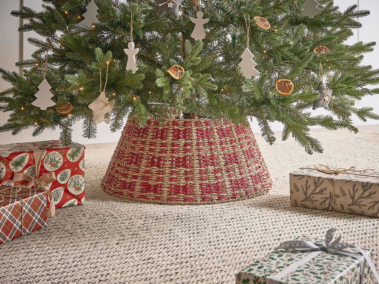 Jupe de sapin de Noël NEIGE Herbier marin Naturel 60 cm