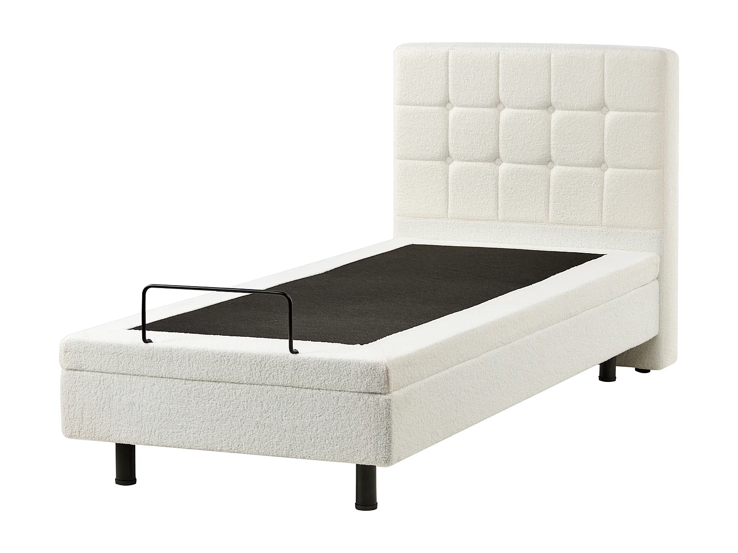 Lit réglable Bouclé DUKE 90 x 200 cm Blanc cassé