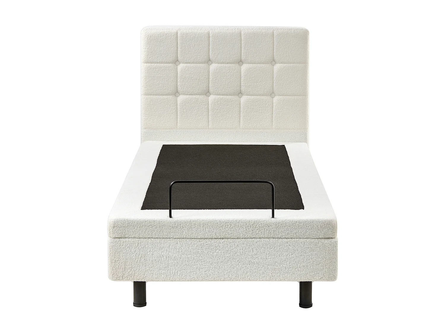 Lit réglable Bouclé DUKE 90 x 200 cm Blanc cassé