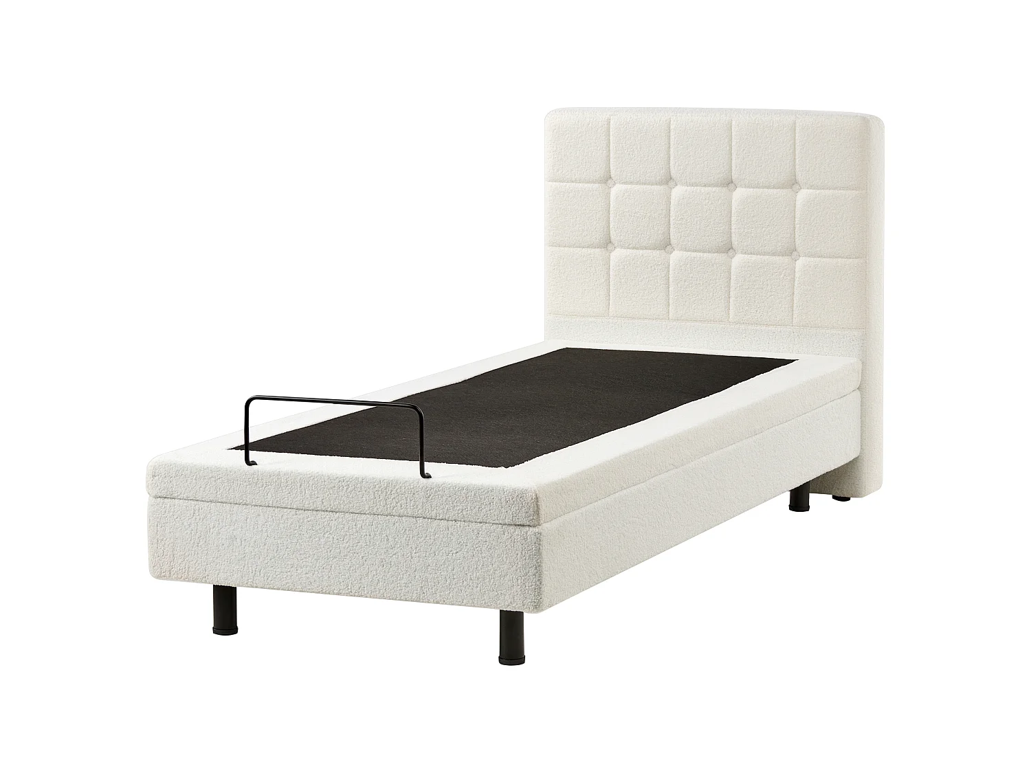 Lit réglable Bouclé DUKE 90 x 200 cm Blanc cassé