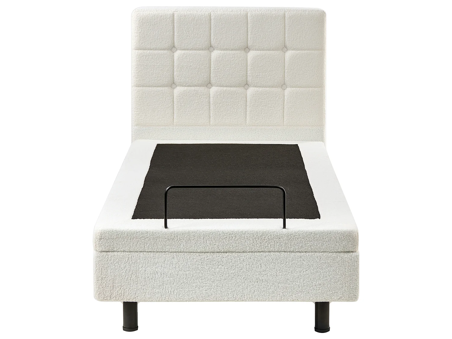 Lit réglable Bouclé DUKE 90 x 200 cm Blanc cassé
