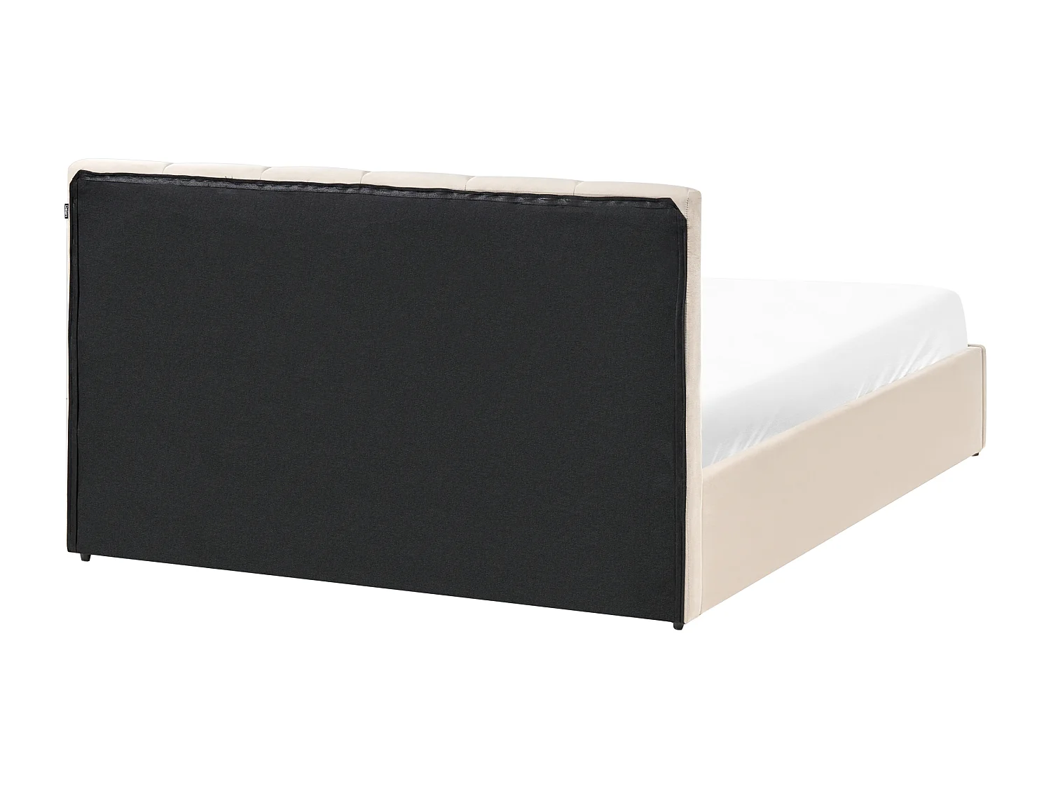 Lit ottoman Velours DREUX 140 x 200 cm Beige clair