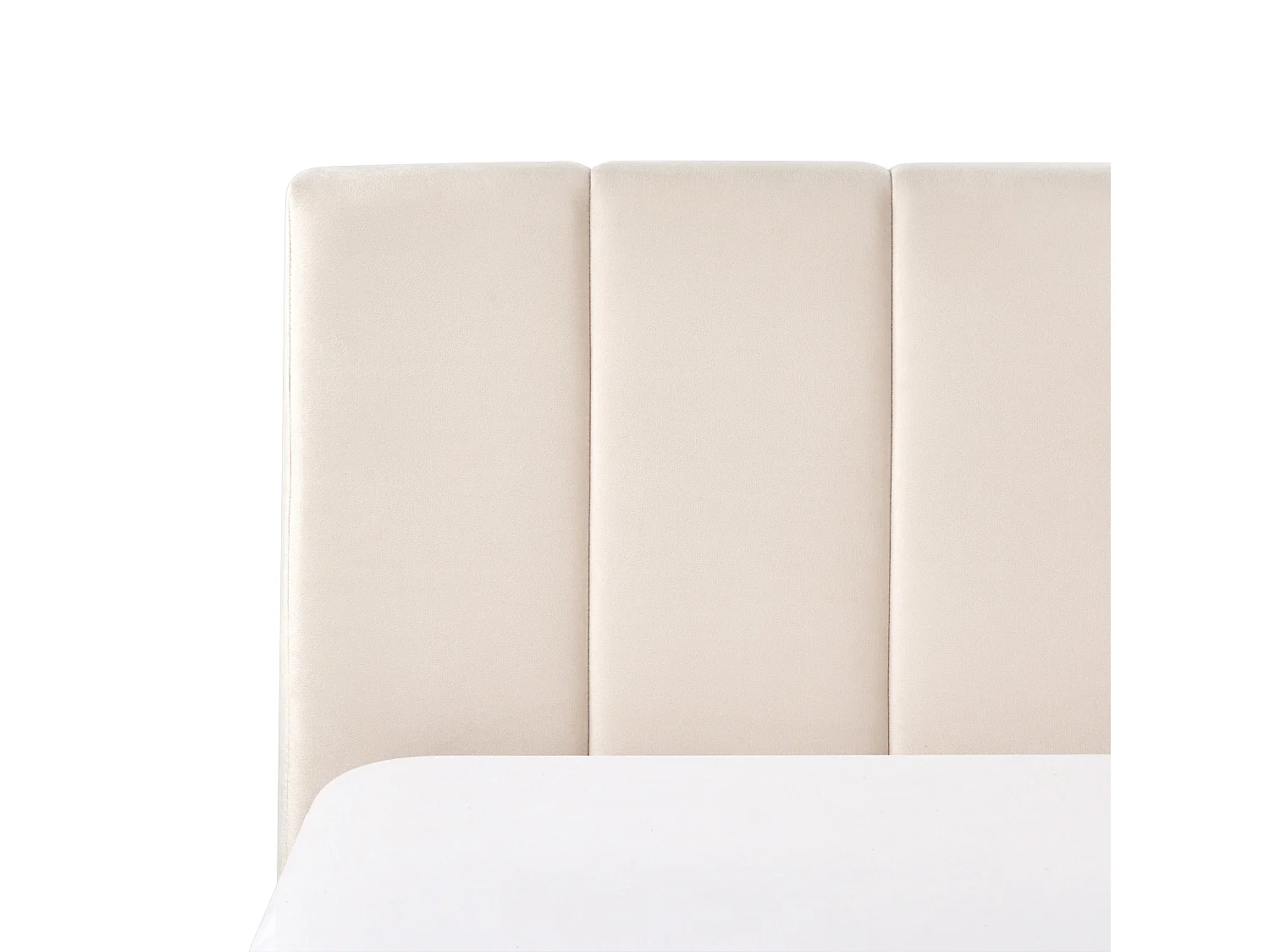 Lit ottoman Velours DREUX 140 x 200 cm Beige clair