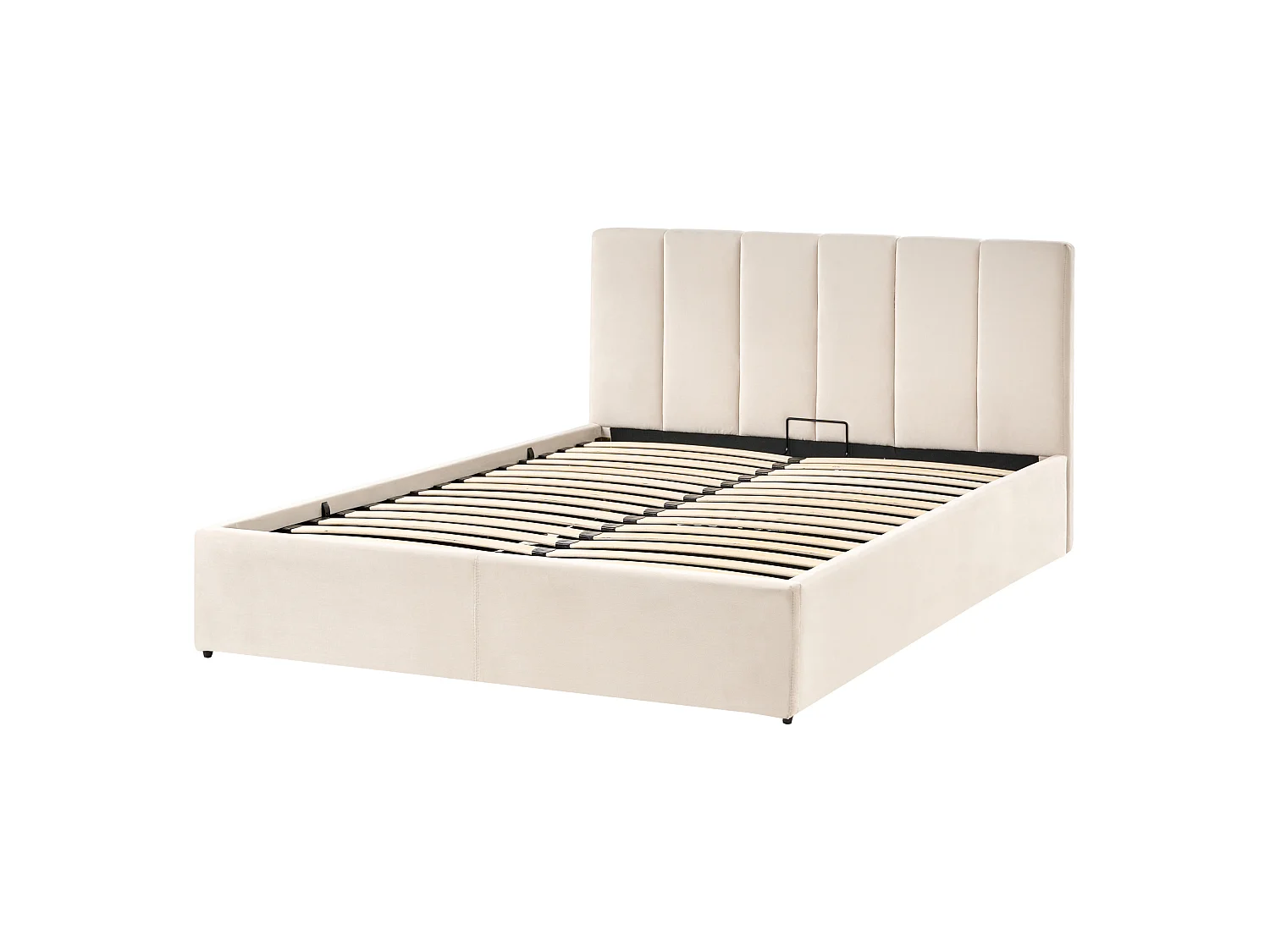 Lit ottoman DREUX Velours Beige clair 140 x 200 cm