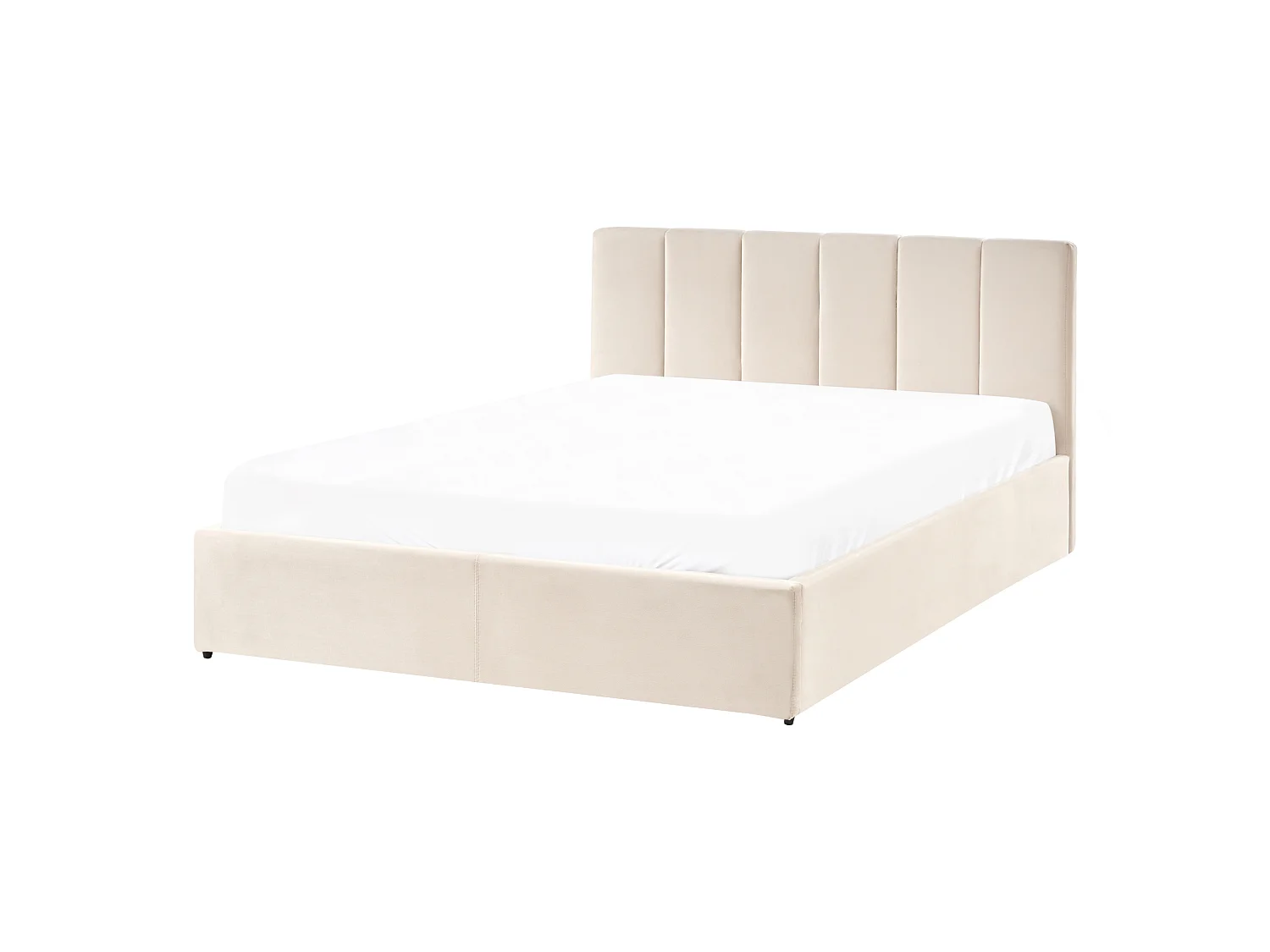 Lit ottoman DREUX Velours Beige clair 140 x 200 cm