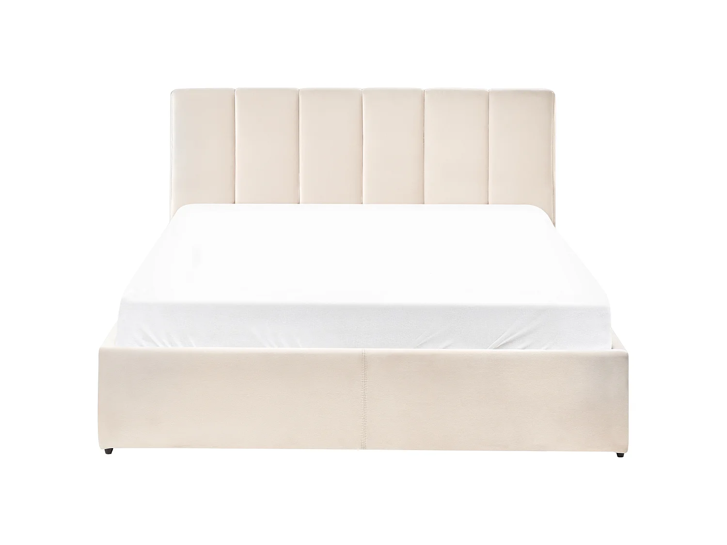 Lit ottoman DREUX Velours Beige clair 140 x 200 cm