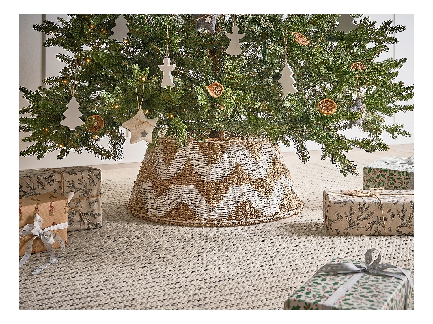 Jupe de sapin de Noël HIVER Herbier marin Naturel 60 cm