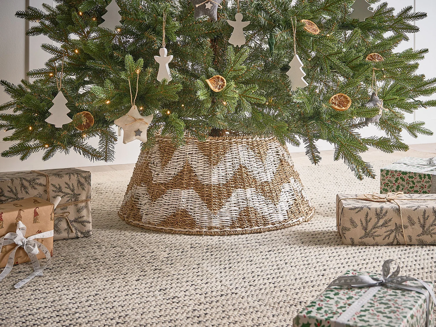 Jupe de sapin de Noël HIVER Herbier marin Naturel 60 cm