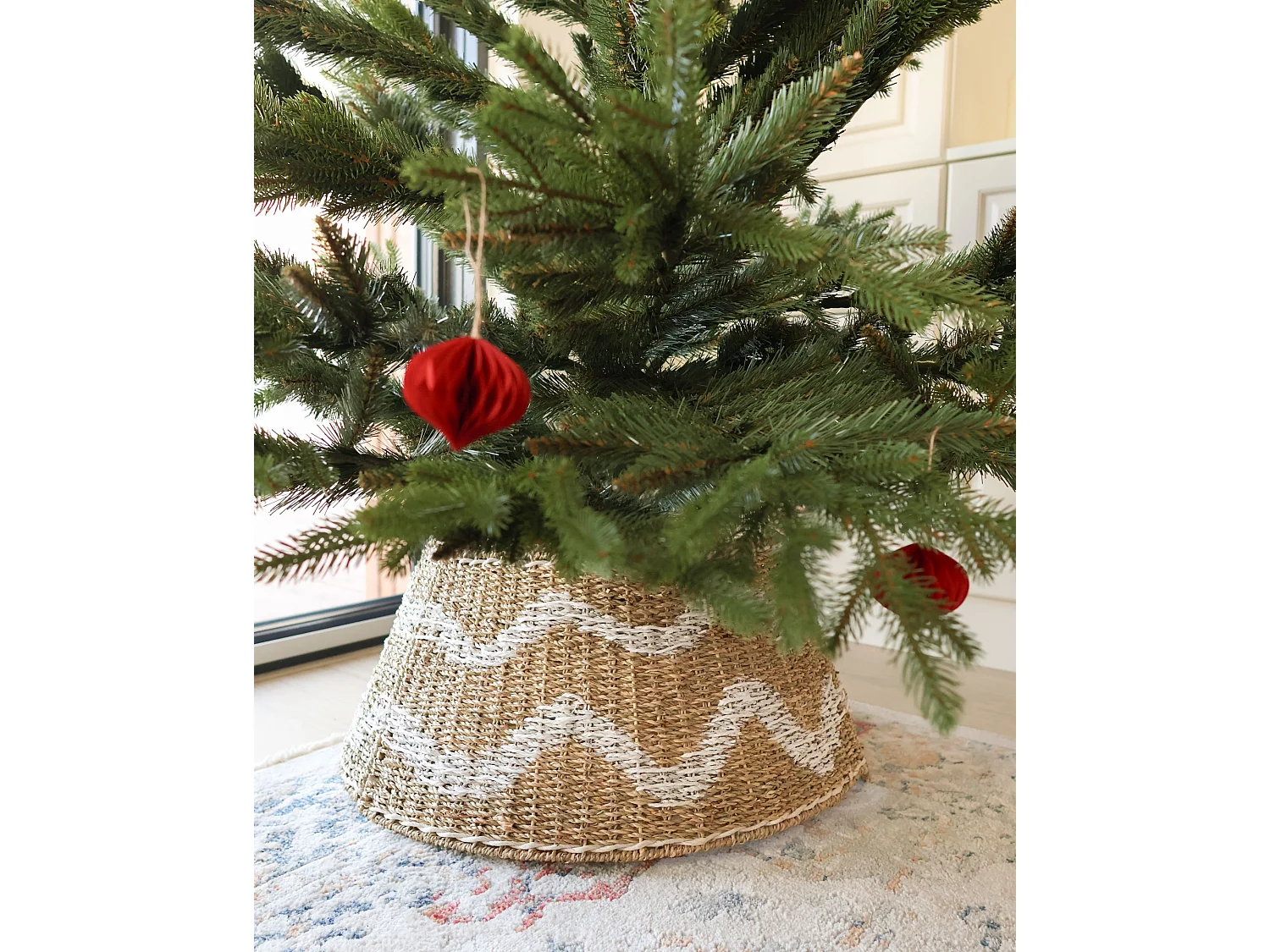 Jupe de sapin de Noël HIVER 60 cm Herbier marin Naturel