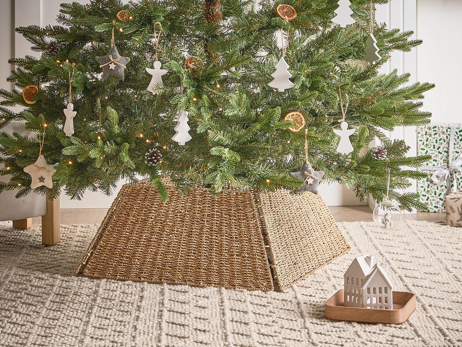 Jupe de sapin de Noël MISTEL Herbier marin Naturel 59 cm