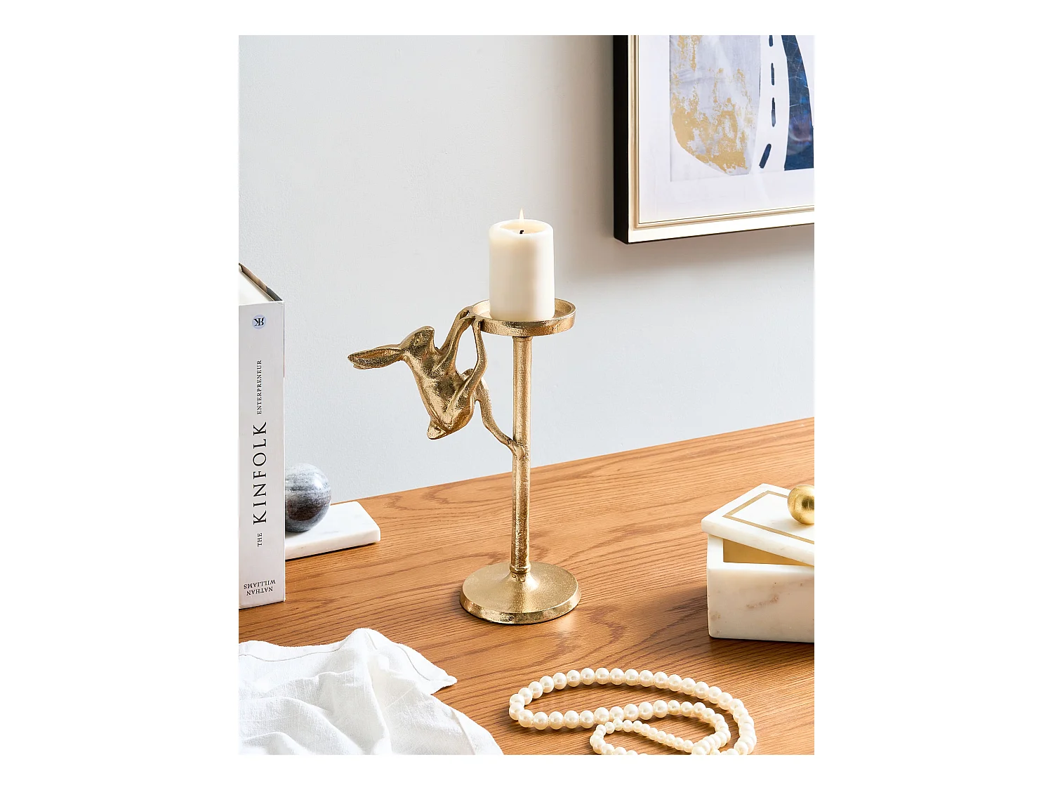 Bougeoir KOSOR Métal 25 cm Doré