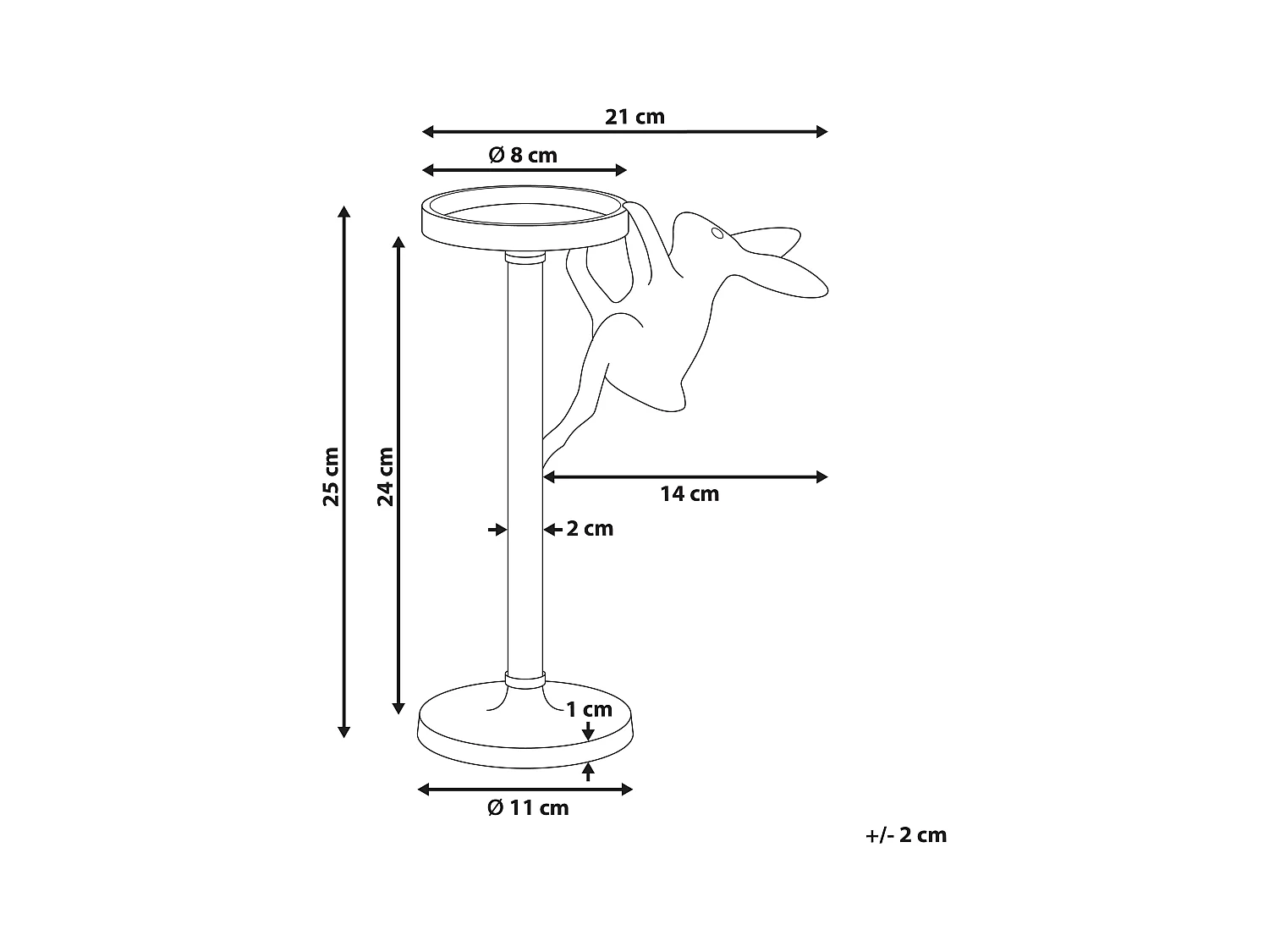 Bougeoir KOSOR Métal 25 cm Doré