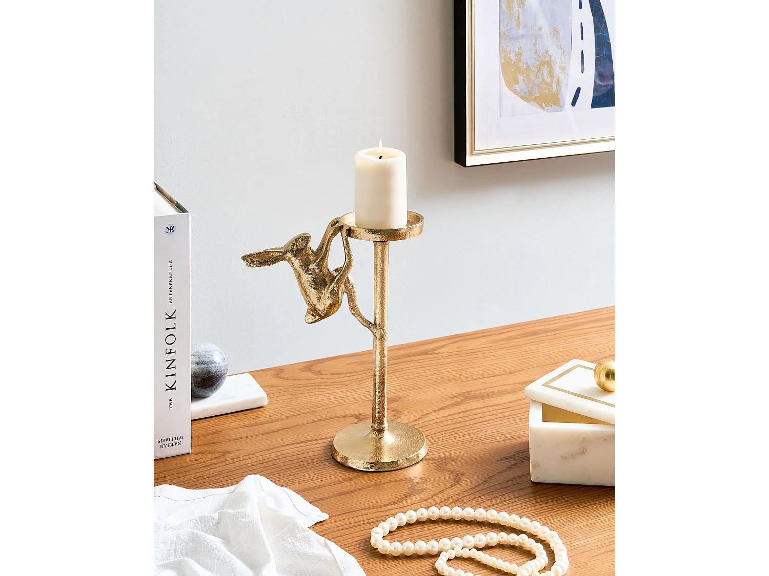 Bougeoir KOSOR Métal 25 cm Doré