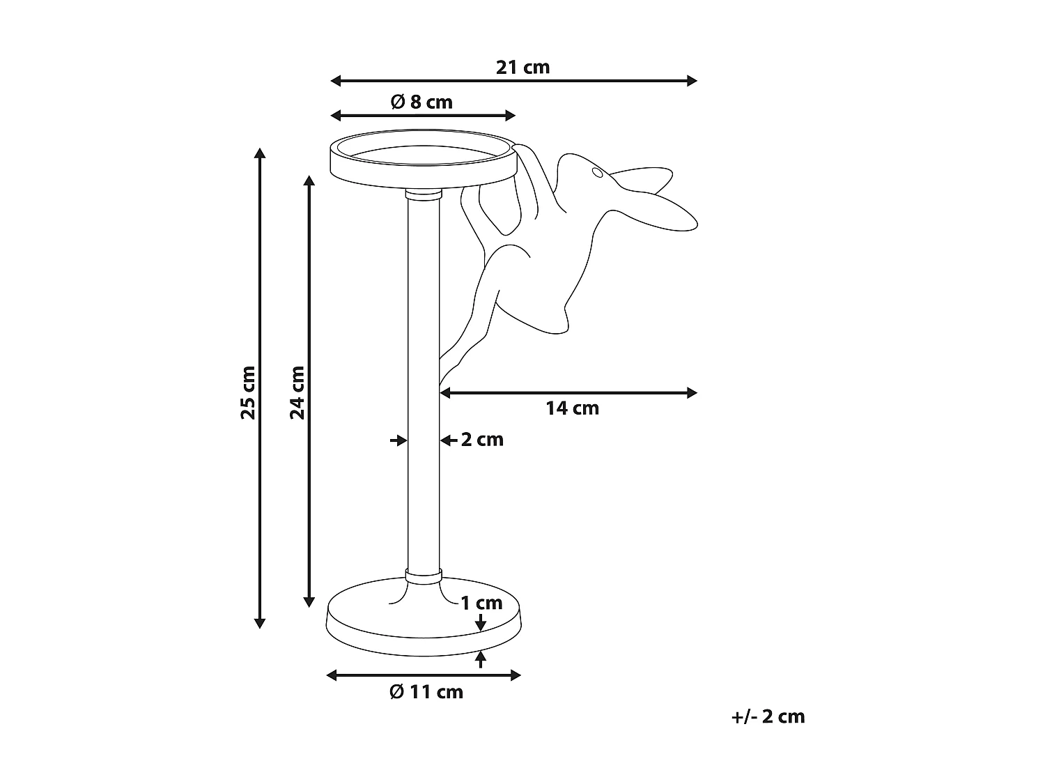 Bougeoir KOSOR Métal 25 cm Doré