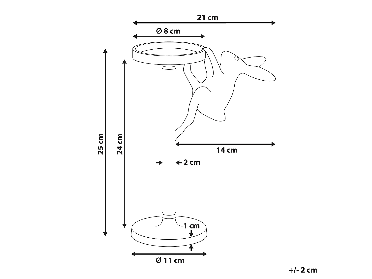 Bougeoir KOSOR 25 cm Métal Doré
