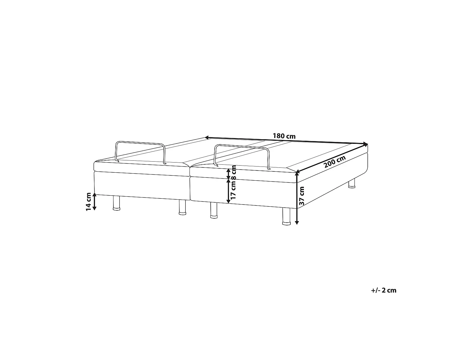Adjustable Bed without Headboard Boucle DUKE 180 x 200 cm (EU Super King) Off-White