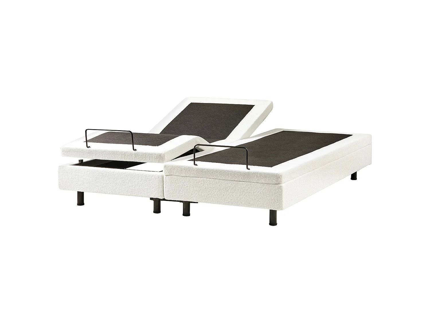 Adjustable Bed without Headboard Boucle DUKE 180 x 200 cm (EU Super King) Off-White