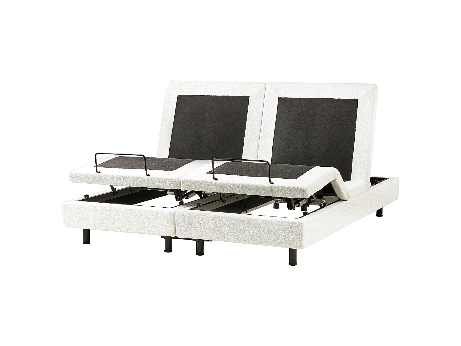 Adjustable Bed without Headboard Boucle DUKE 180 x 200 cm (EU Super King) Off-White