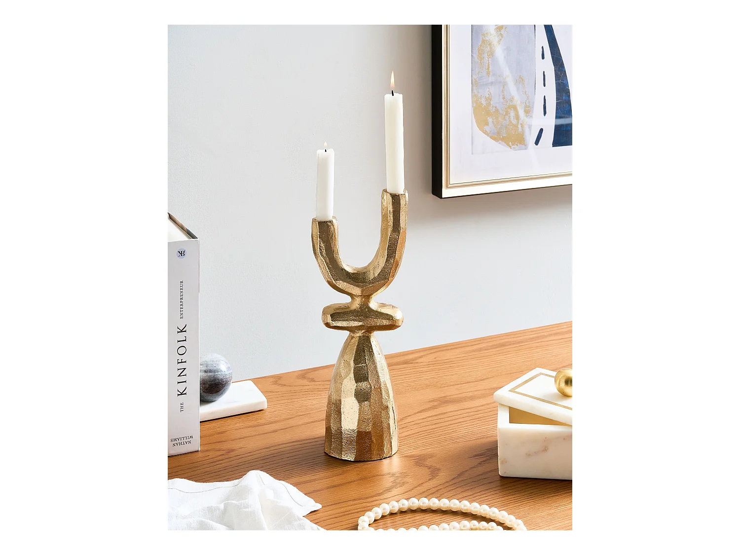 Bougeoir KRADENIK Métal 33 cm Doré