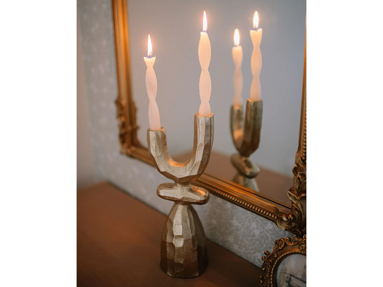 Bougeoir KRADENIK 33 cm Métal Doré