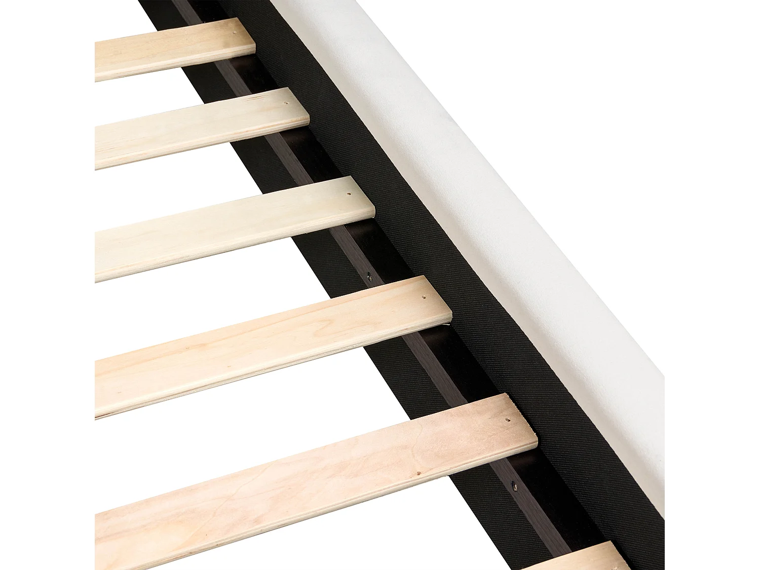 Lit avec sommier Velours BAJONNA 160 x 200 cm Blanc cassé