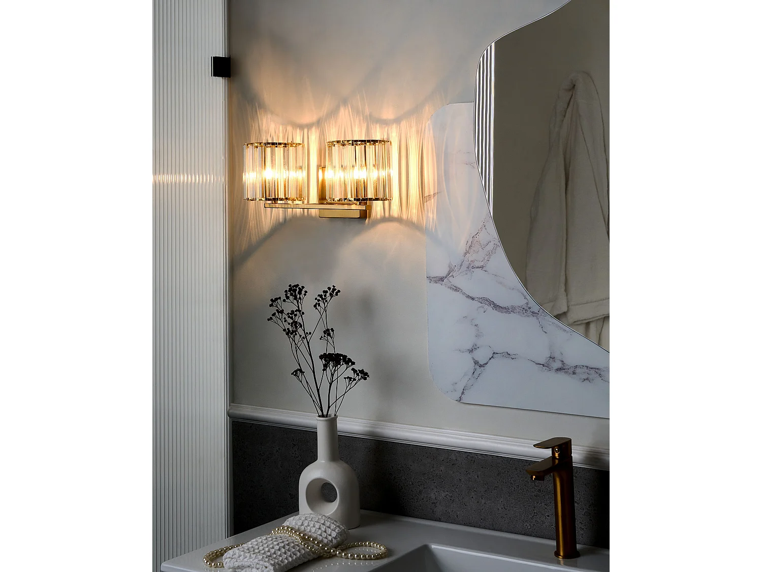 Lampe murale LOURIDO Métal Doré