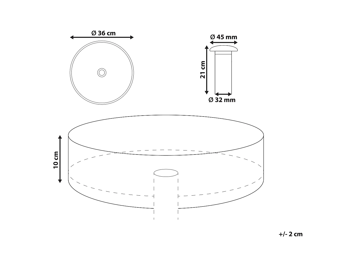 Vasque à poser TOLOSA ⌀ 36 cm Surface solide Pourpre