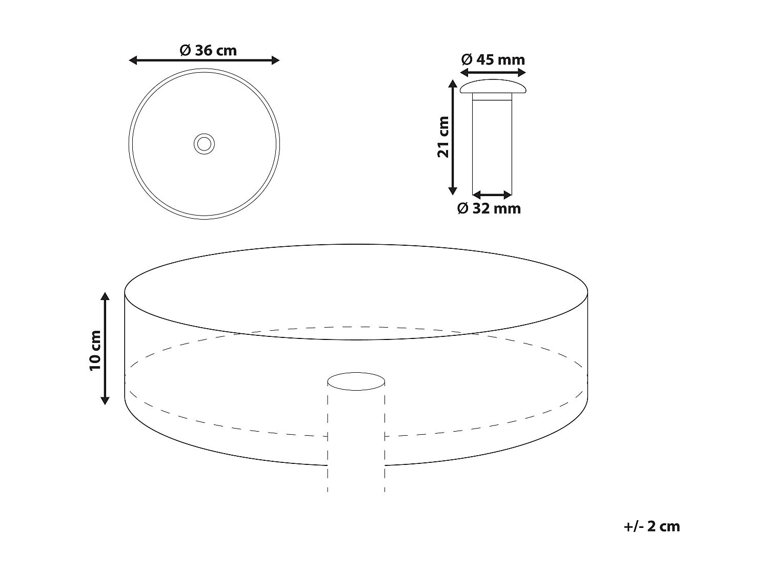 Vasque à poser TOLOSA ⌀ 36 cm Surface solide Pourpre