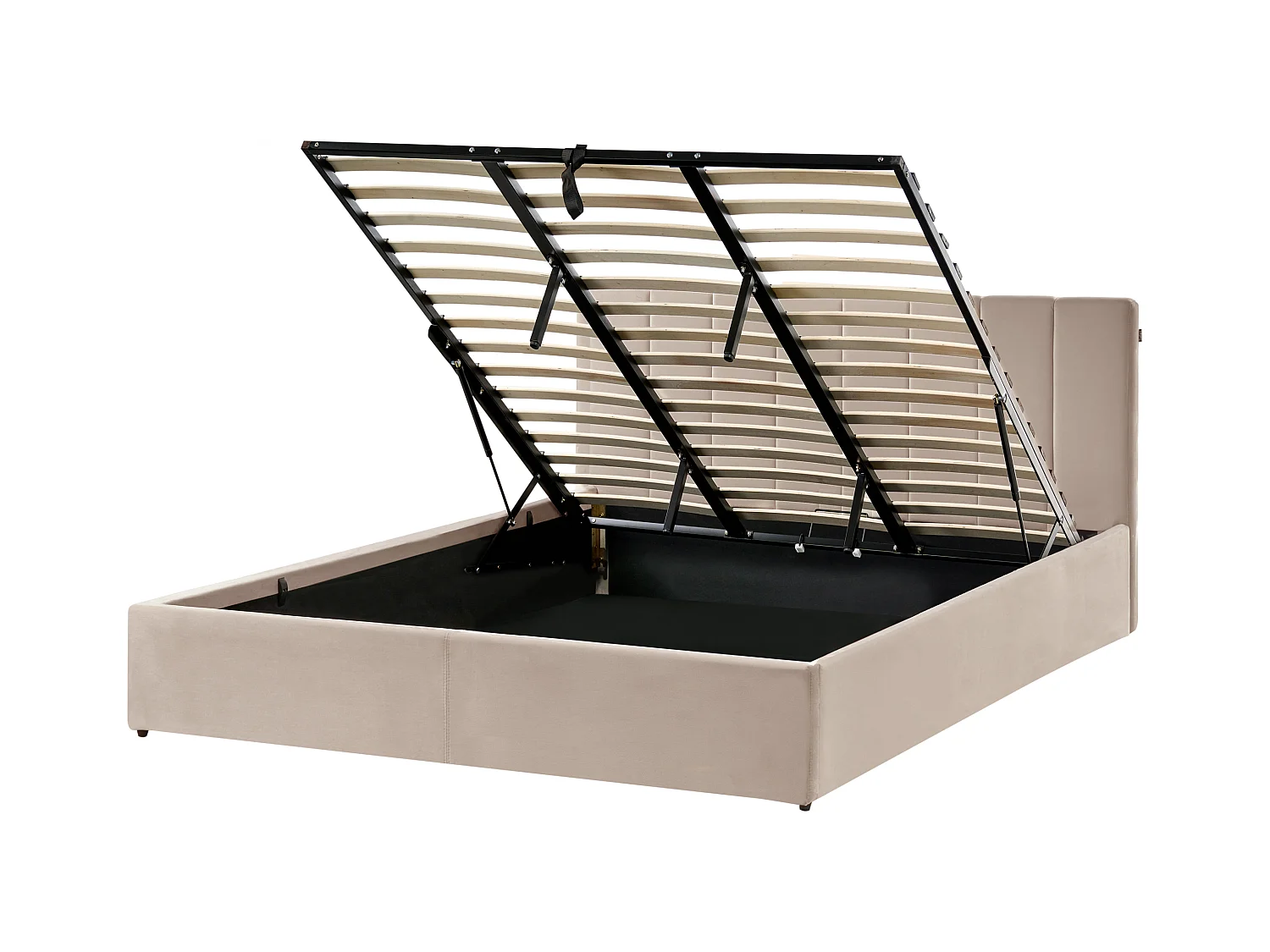 Lit ottoman Velours DREUX 180 x 200 cm Taupe