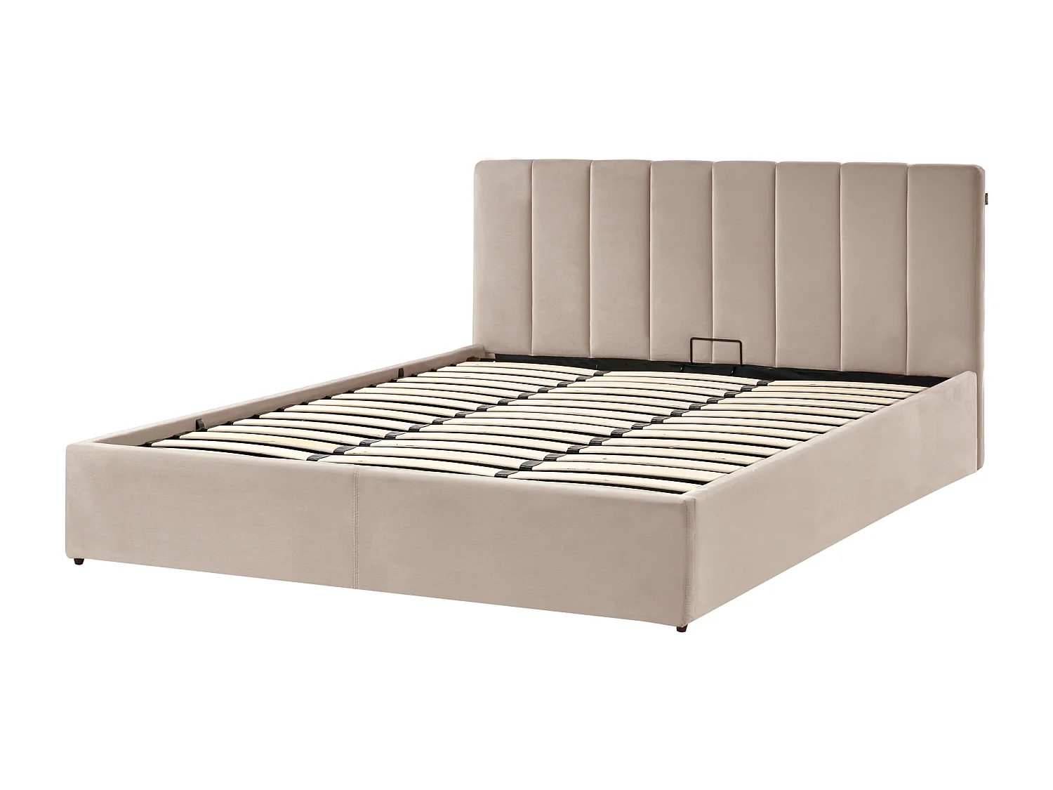 Lit ottoman Velours DREUX 180 x 200 cm Taupe