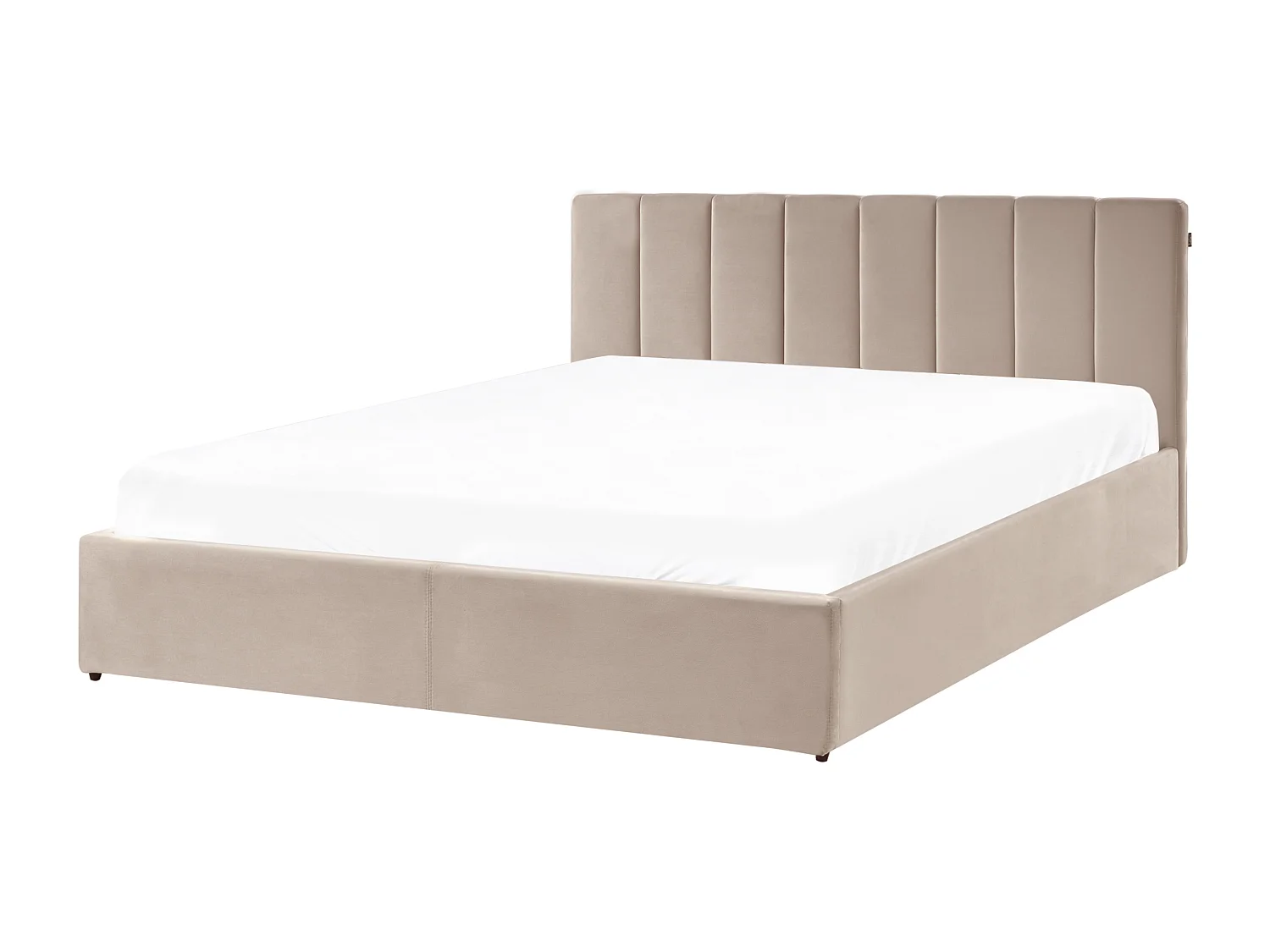 Lit ottoman Velours DREUX 180 x 200 cm Taupe