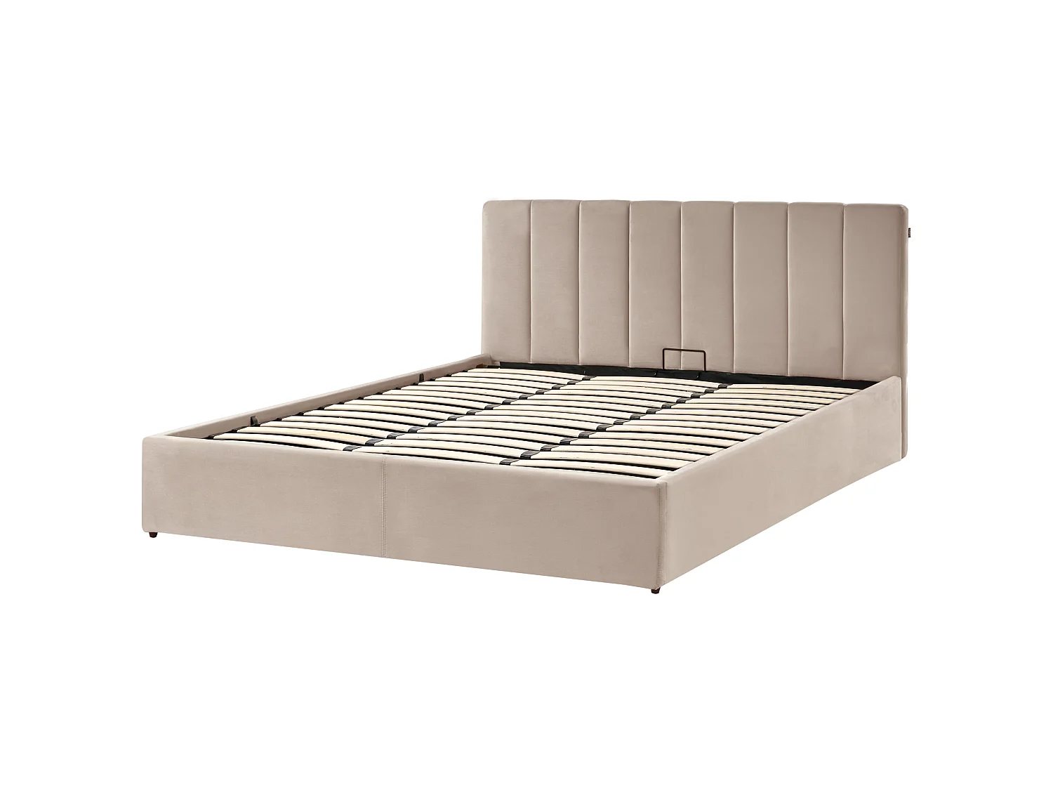 Lit ottoman DREUX Velours Taupe 180 x 200 cm