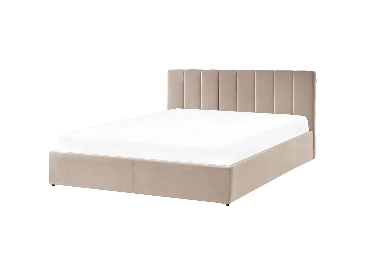Lit ottoman DREUX Velours Taupe 180 x 200 cm