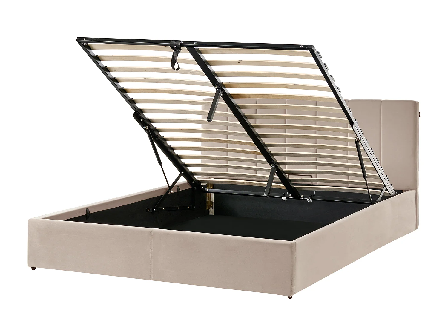 Lit ottoman Velours DREUX 160 x 200 cm Taupe