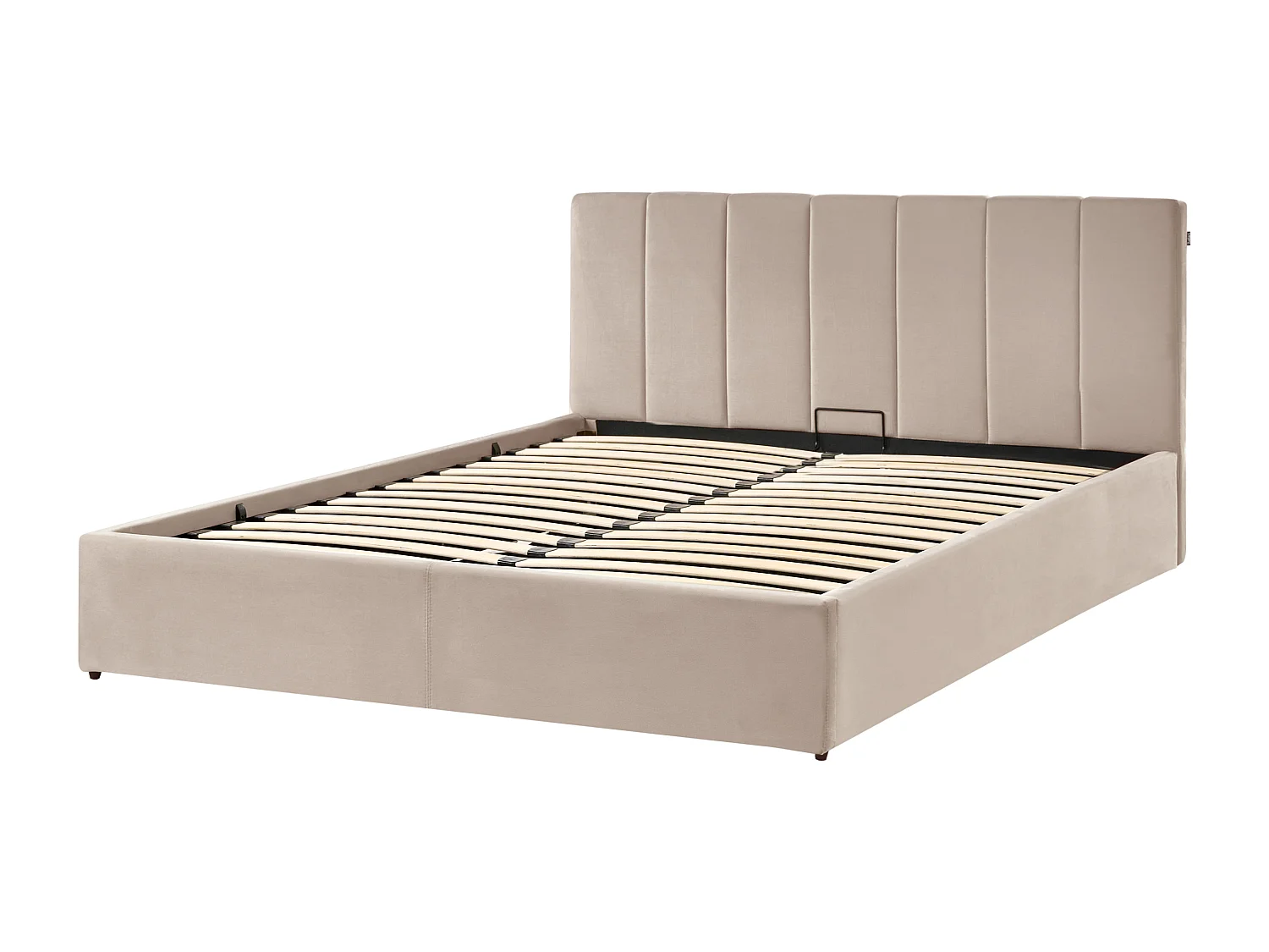 Lit ottoman Velours DREUX 160 x 200 cm Taupe