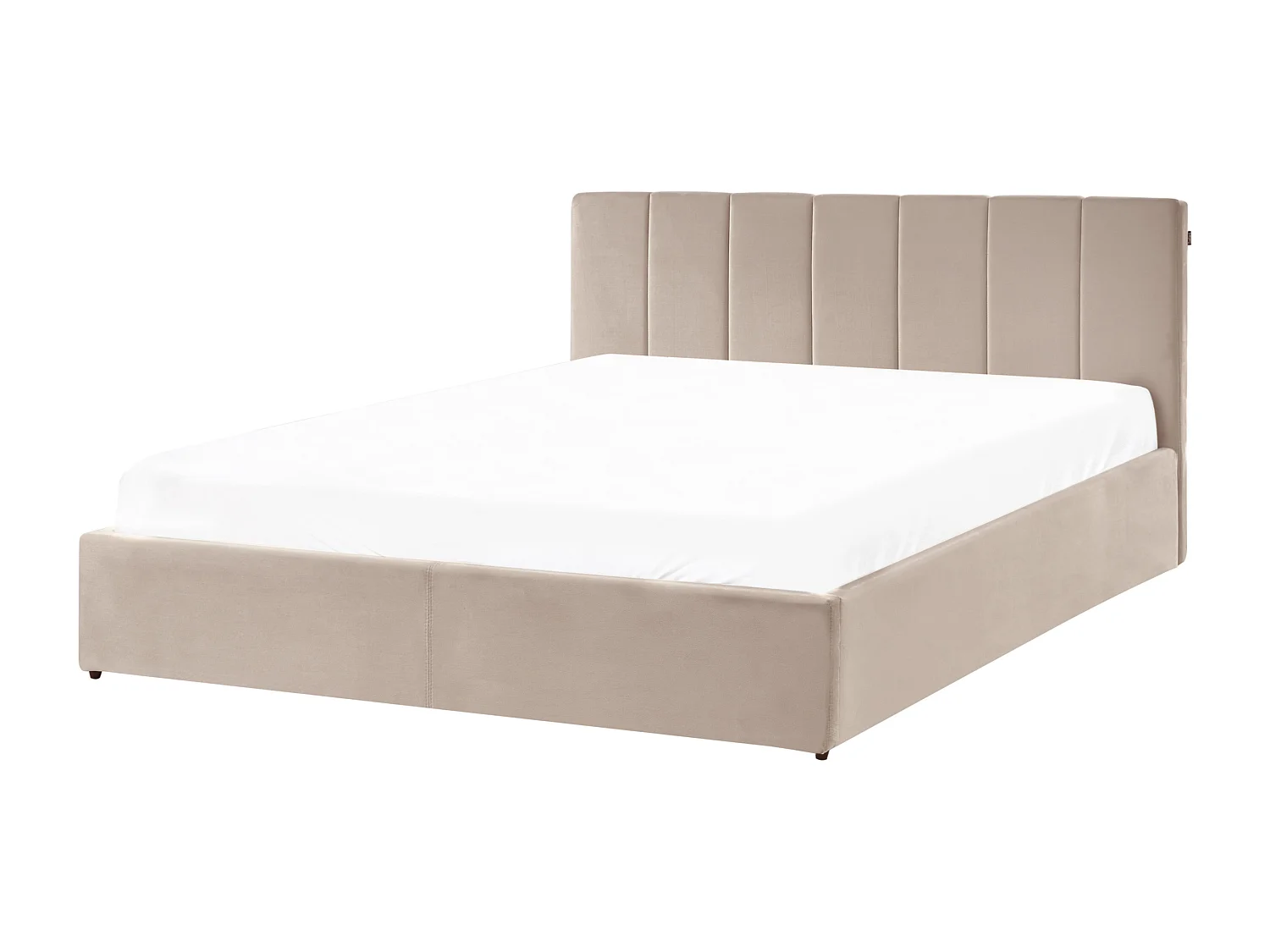 Lit ottoman Velours DREUX 160 x 200 cm Taupe