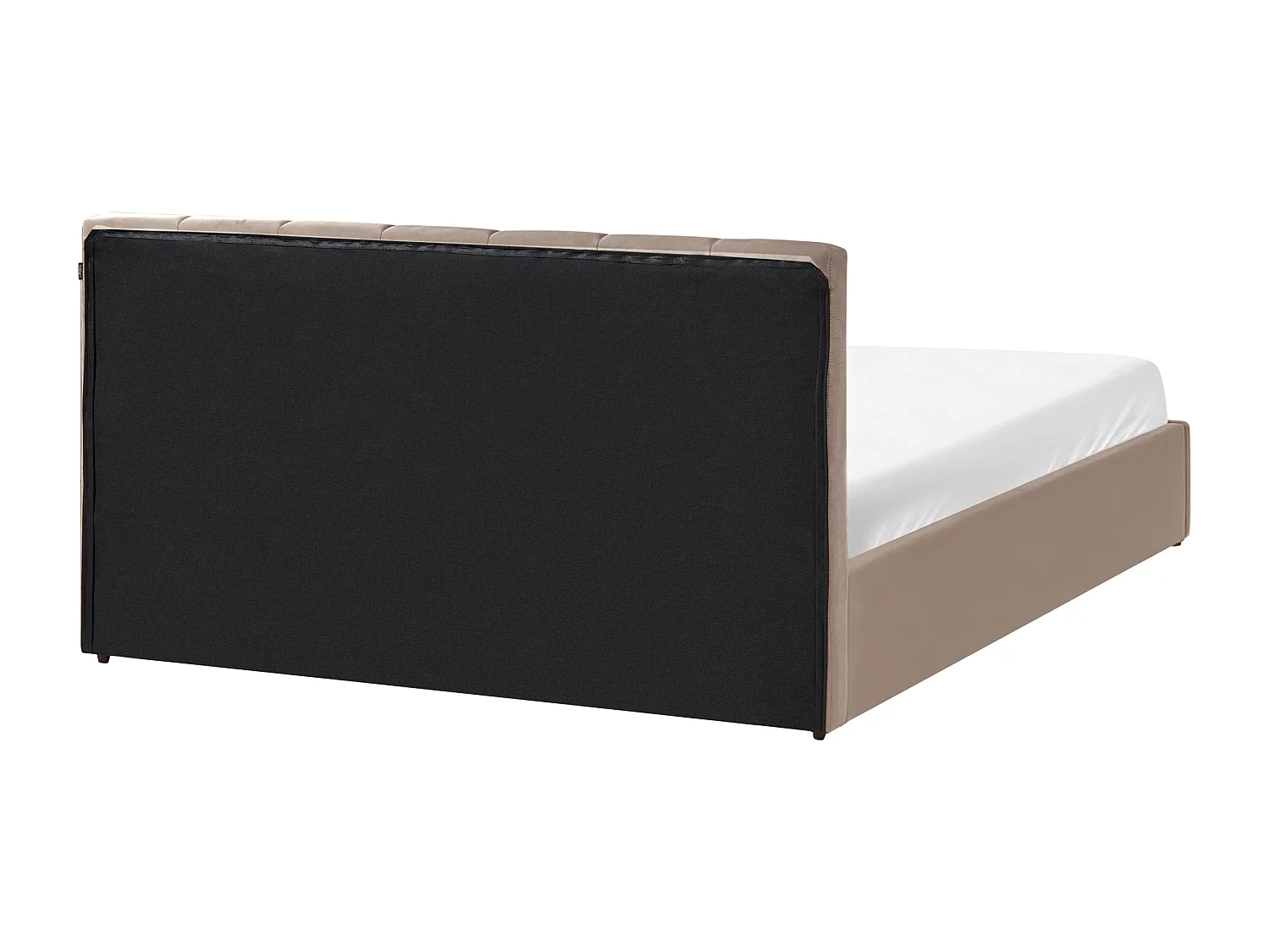 Lit ottoman Velours DREUX 160 x 200 cm Taupe